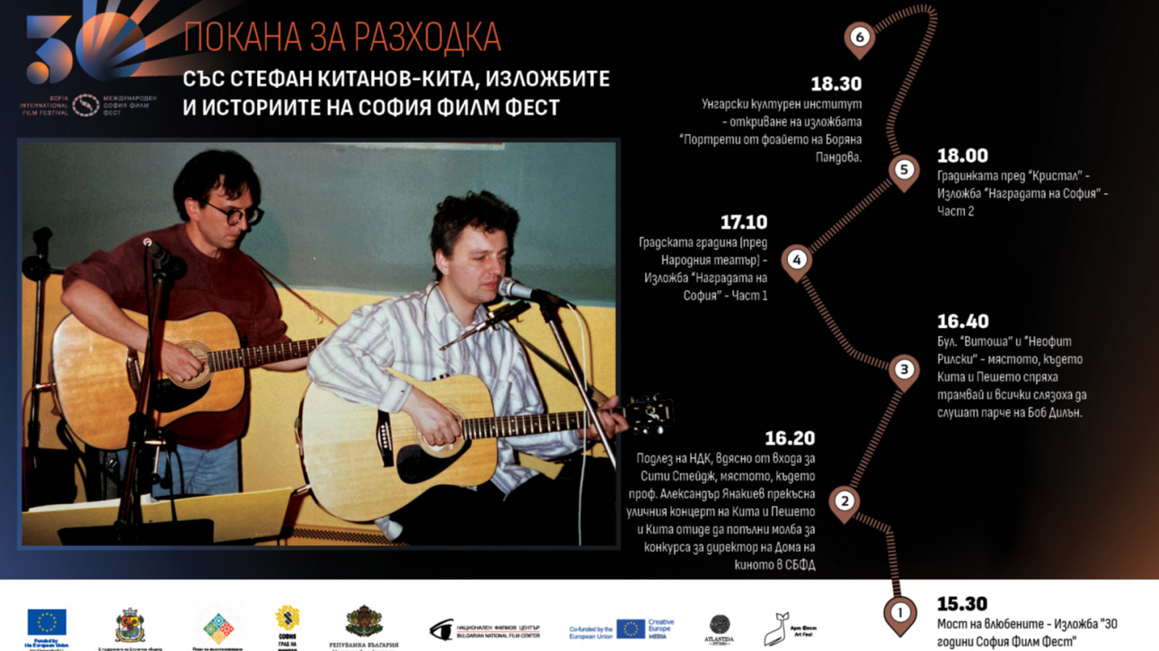 Invitation for a Walk with Stefan Kitanov – Kita, the exhibitions and the stories of Sofia International Film Festival, with the special participation of Petar Yankov – Pesheto